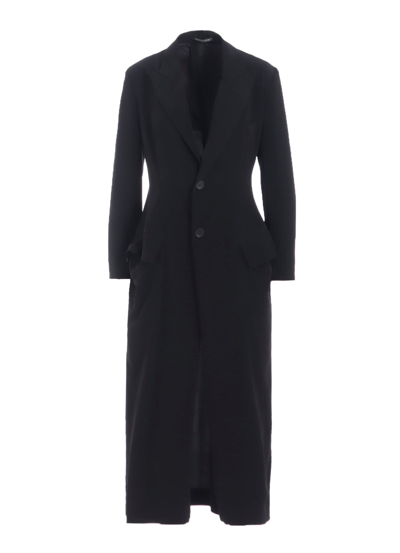 TA/PE CREPE DE CHINE BACK LACE UP LONG COAT