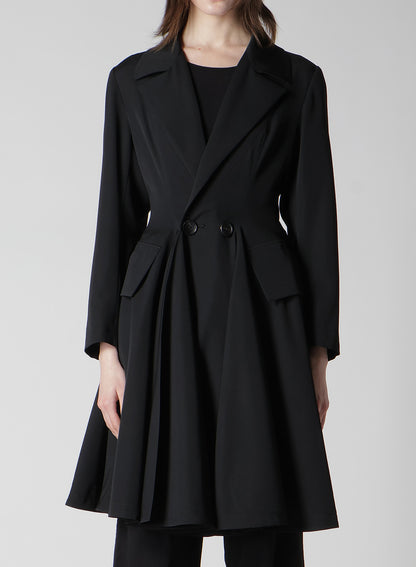 GABARDINE PANELED FLARE COAT
