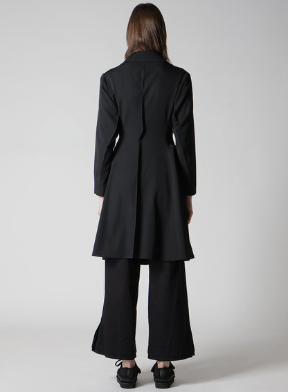 GABARDINE PANELED FLARE COAT