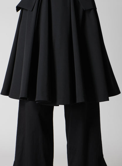 GABARDINE PANELED FLARE COAT