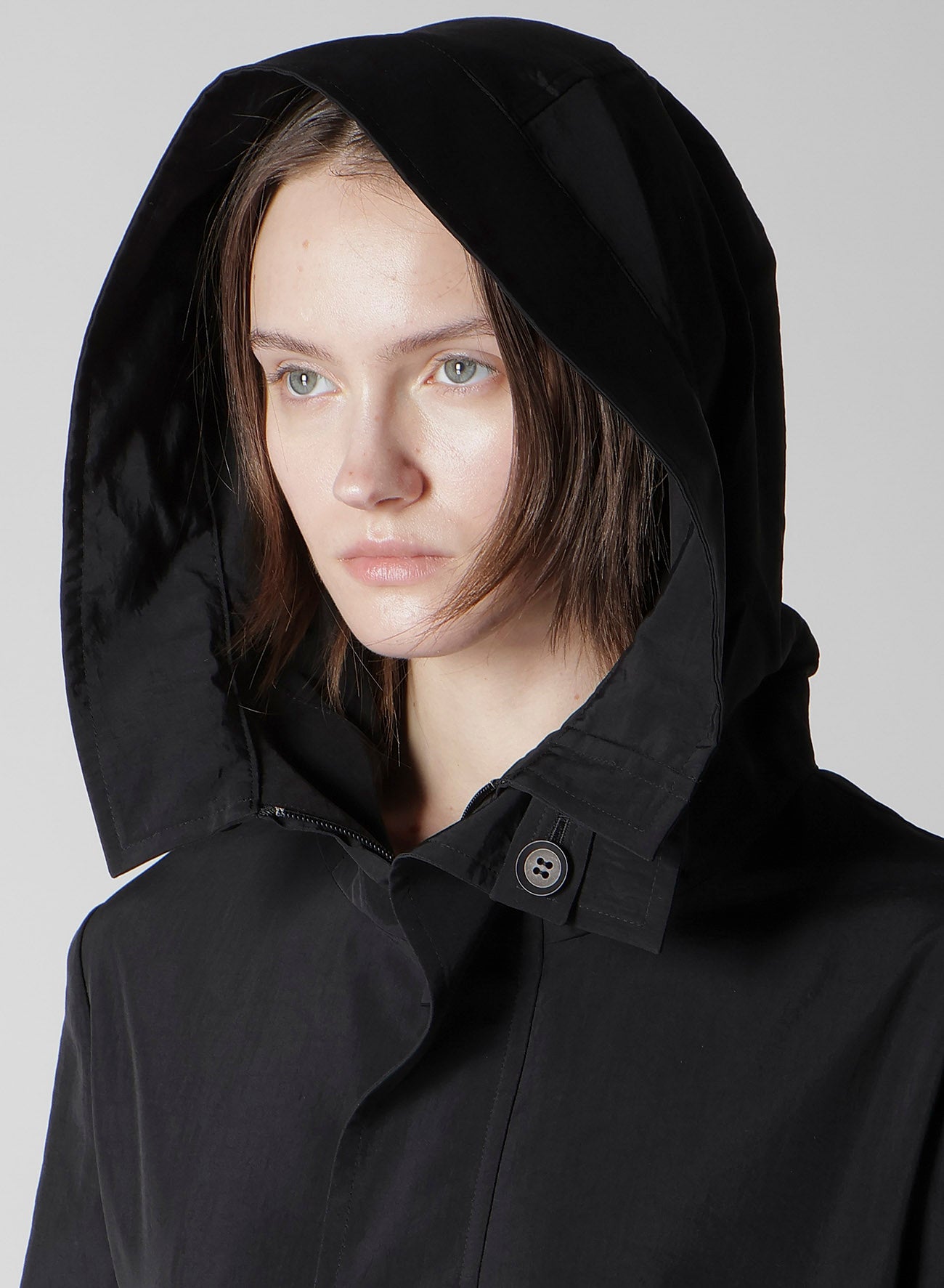 Ny/Si TAFFETA HOODED ZIP COAT