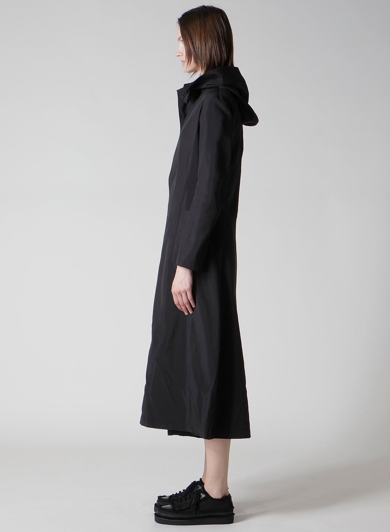 Ny/Si TAFFETA HOODED ZIP COAT