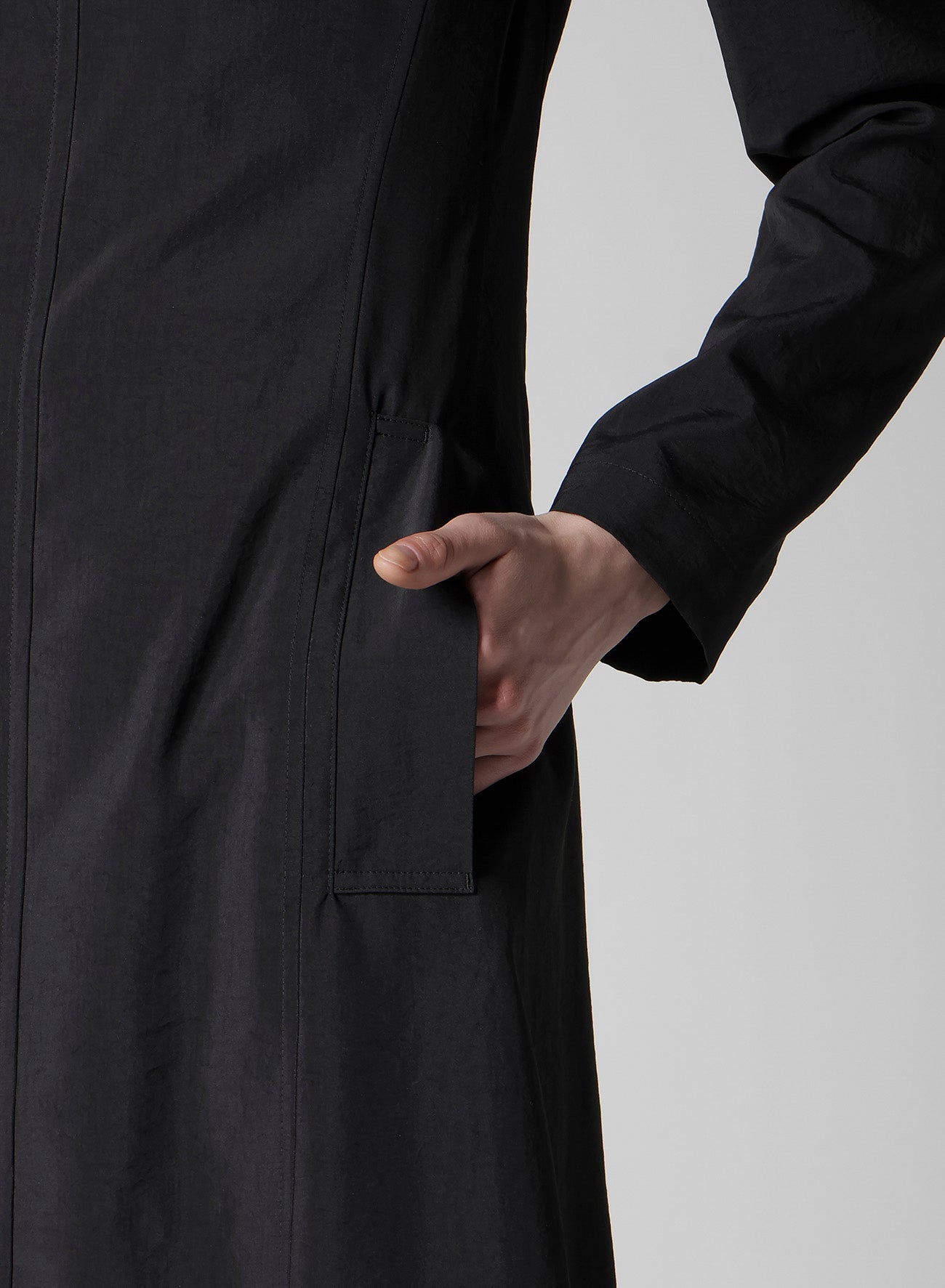 Ny/Si TAFFETA HOODED ZIP COAT