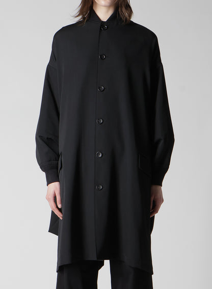 GABARDINE PADDED DRAPE COAT