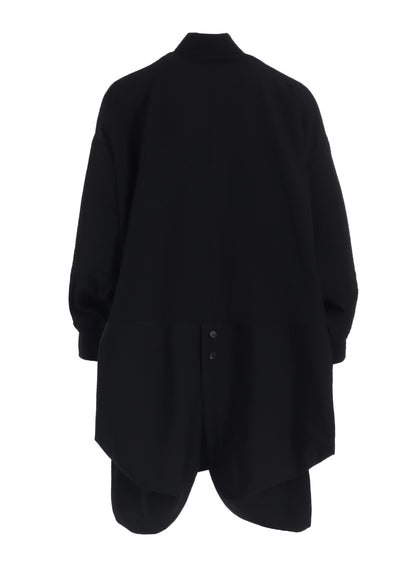 GABARDINE PADDED DRAPE COAT