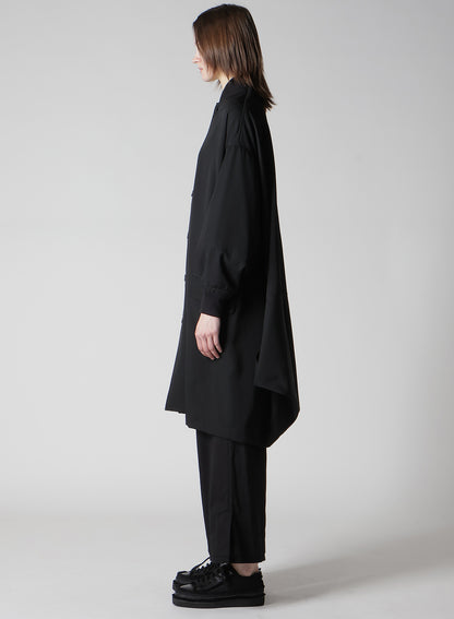 GABARDINE PADDED DRAPE COAT