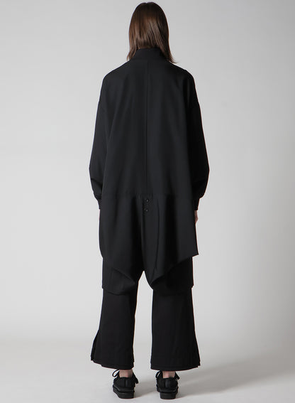 GABARDINE PADDED DRAPE COAT