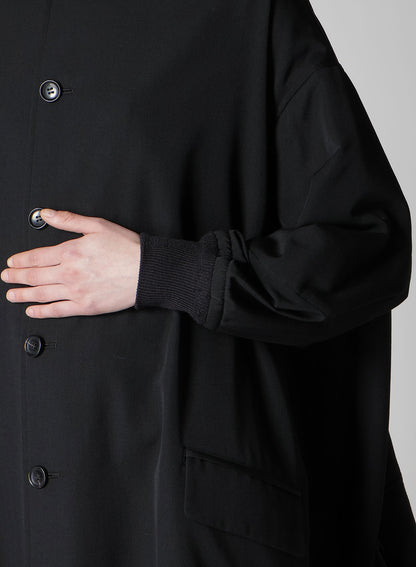 GABARDINE PADDED DRAPE COAT