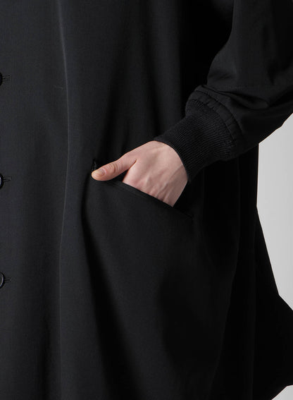 GABARDINE PADDED DRAPE COAT