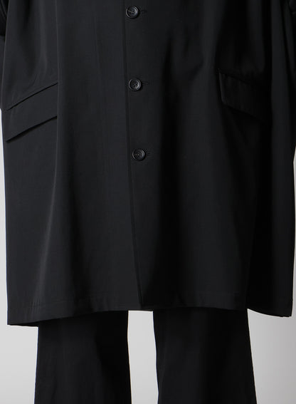 GABARDINE PADDED DRAPE COAT