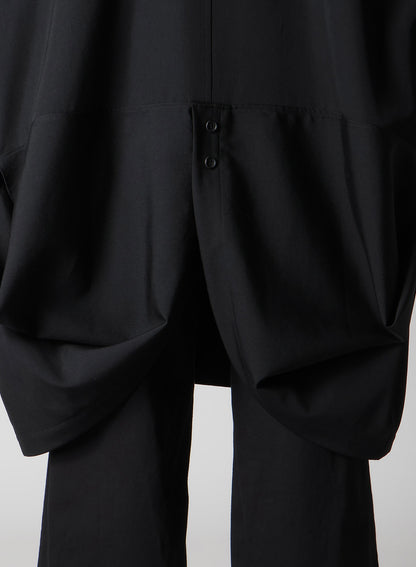 GABARDINE PADDED DRAPE COAT