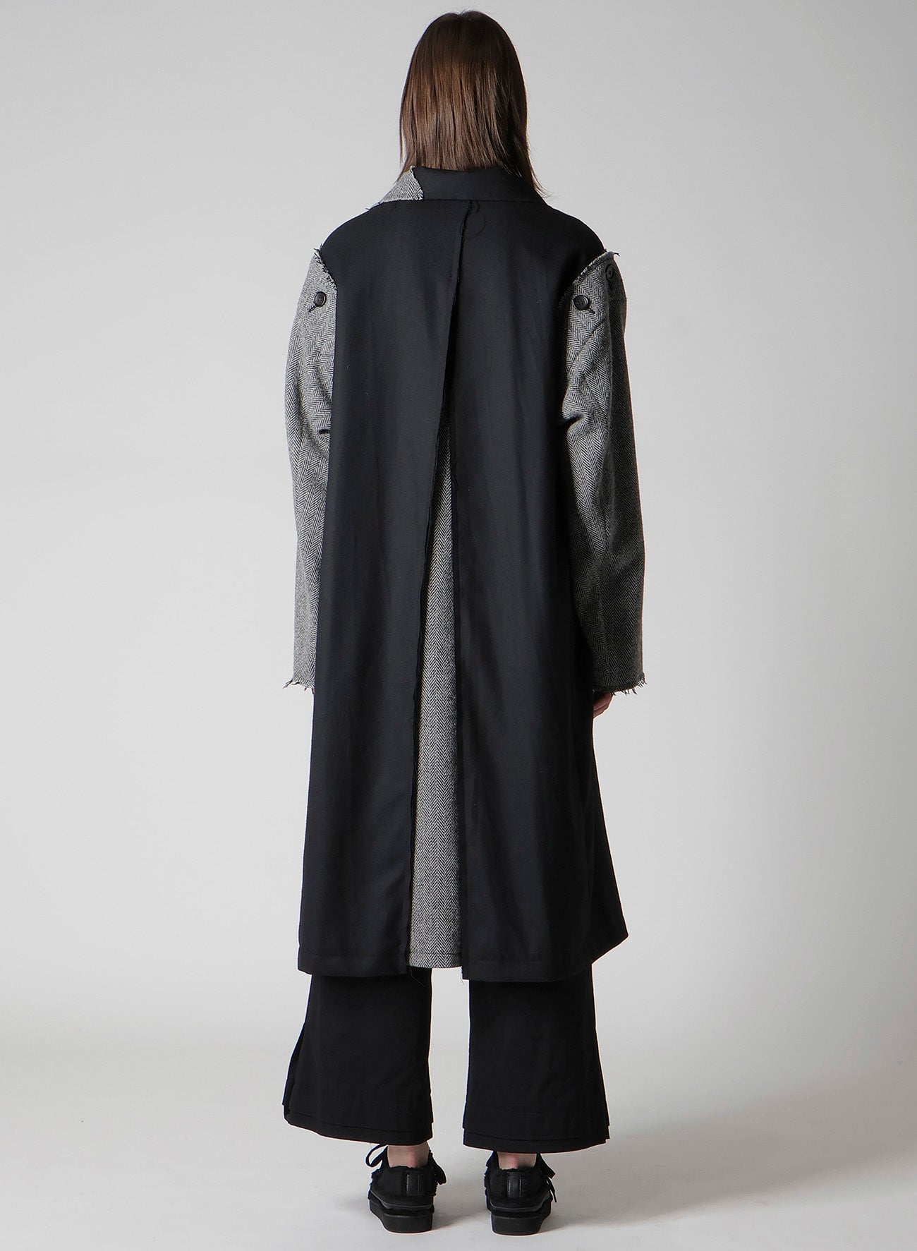 W/SAXONY B/TWEED STAND COAT