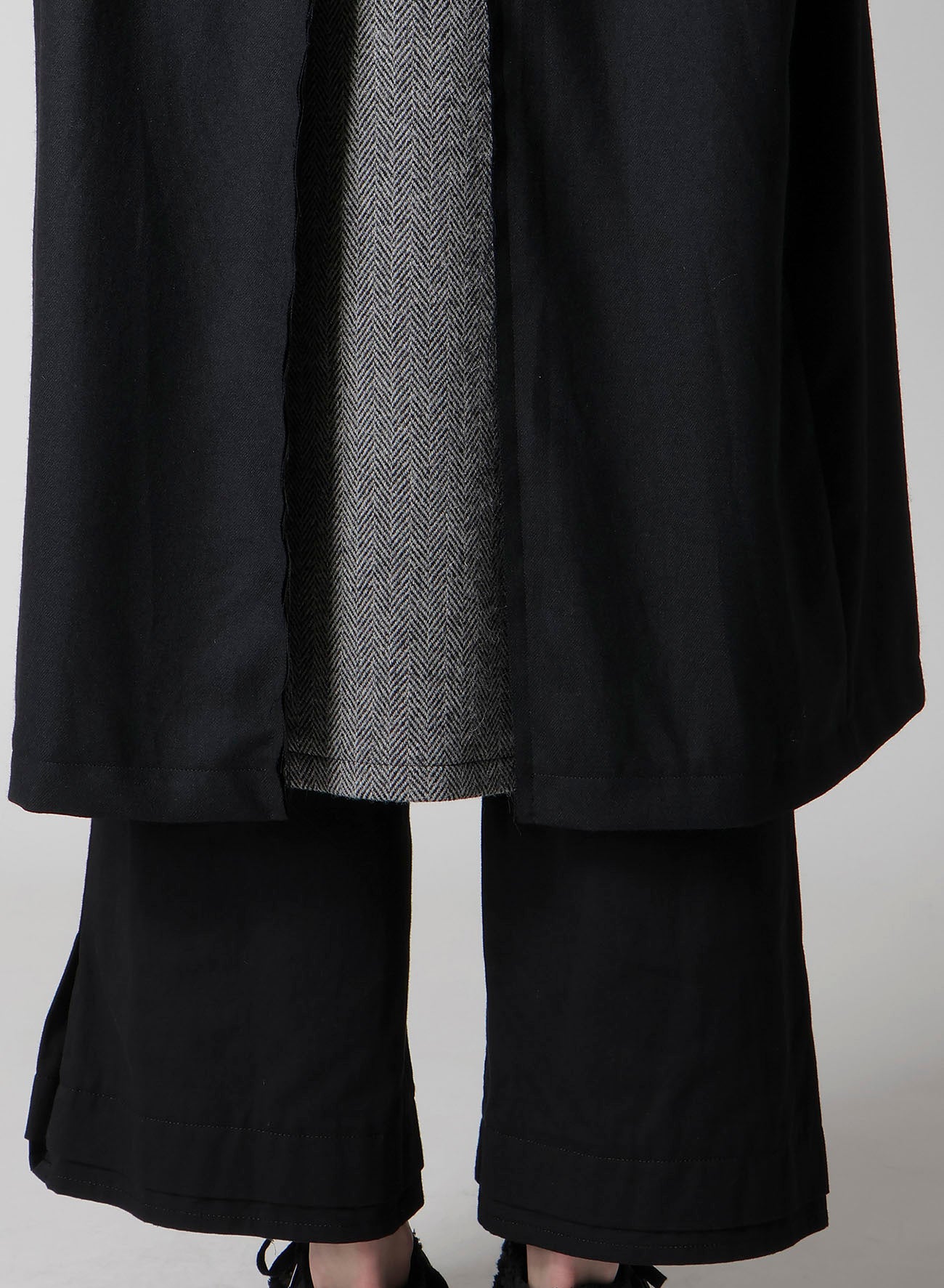 W/SAXONY B/TWEED STAND COAT