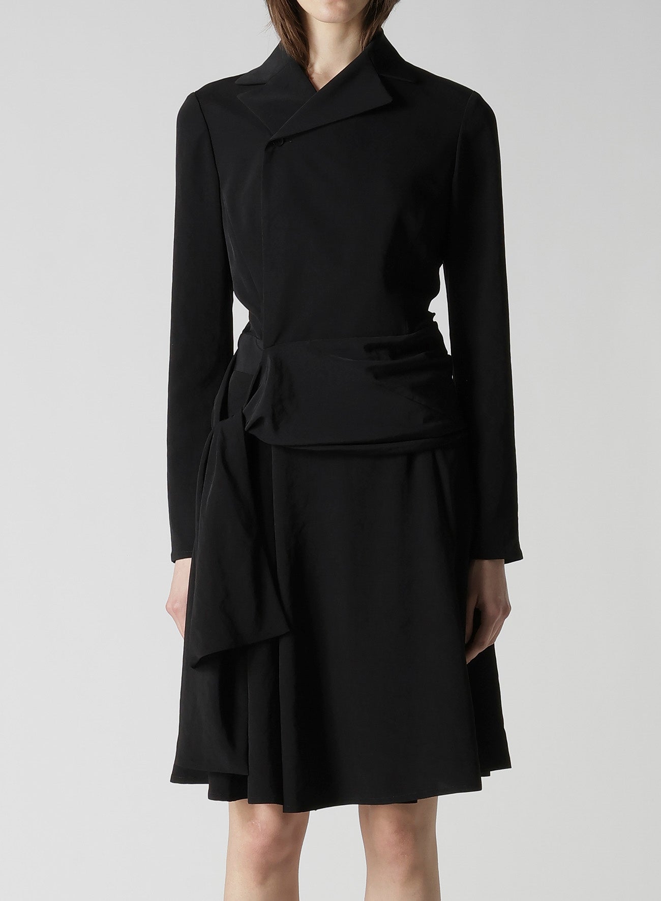 TA/PE CREPE DE CHINE KNOT DETAIL WRAP DRESS