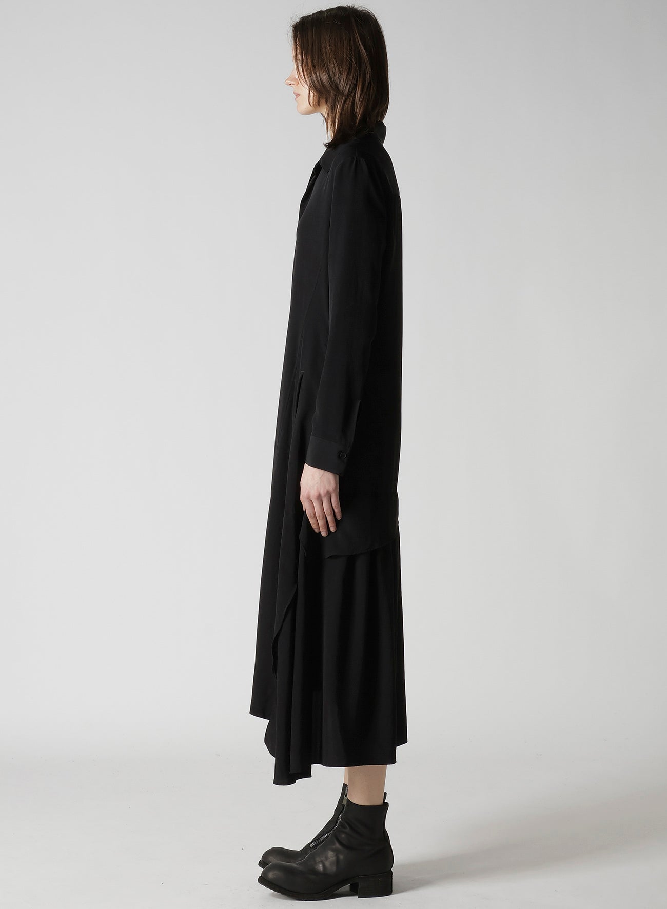 TA/PE CREPE DE CHINE O COLLAR SHIRT DRESS