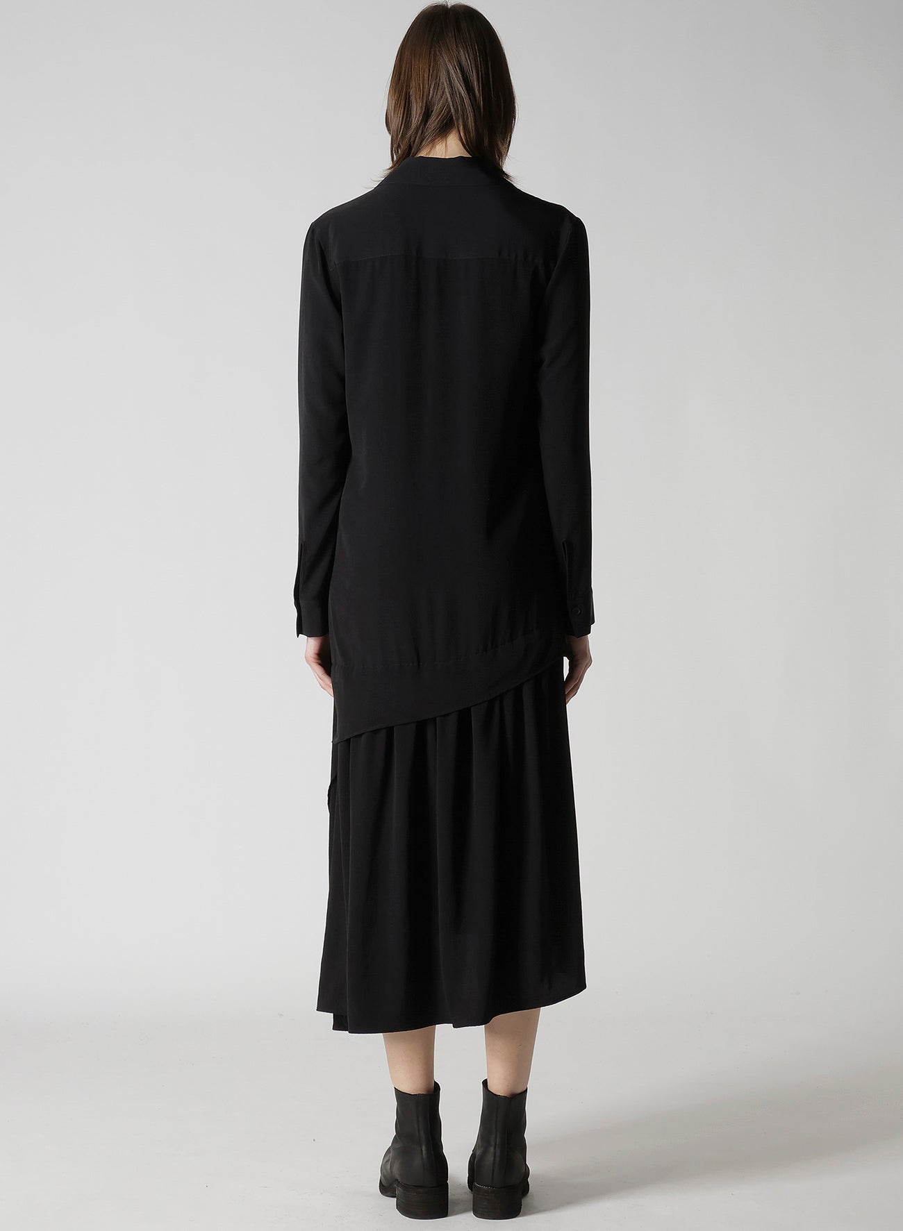TA/PE CREPE DE CHINE O COLLAR SHIRT DRESS