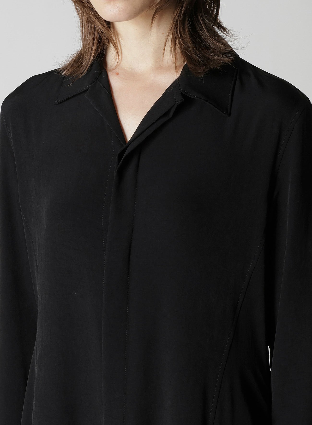 TA/PE CREPE DE CHINE O COLLAR SHIRT DRESS