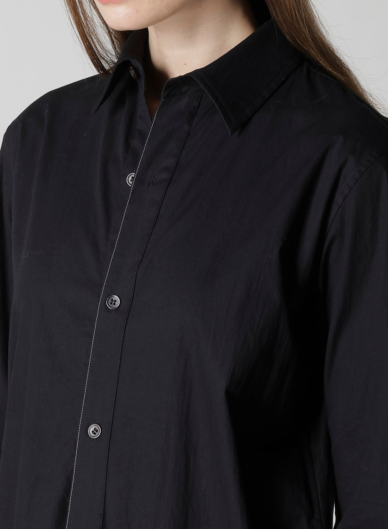 COTTON BROAD DRAPED SHIRT DRESS