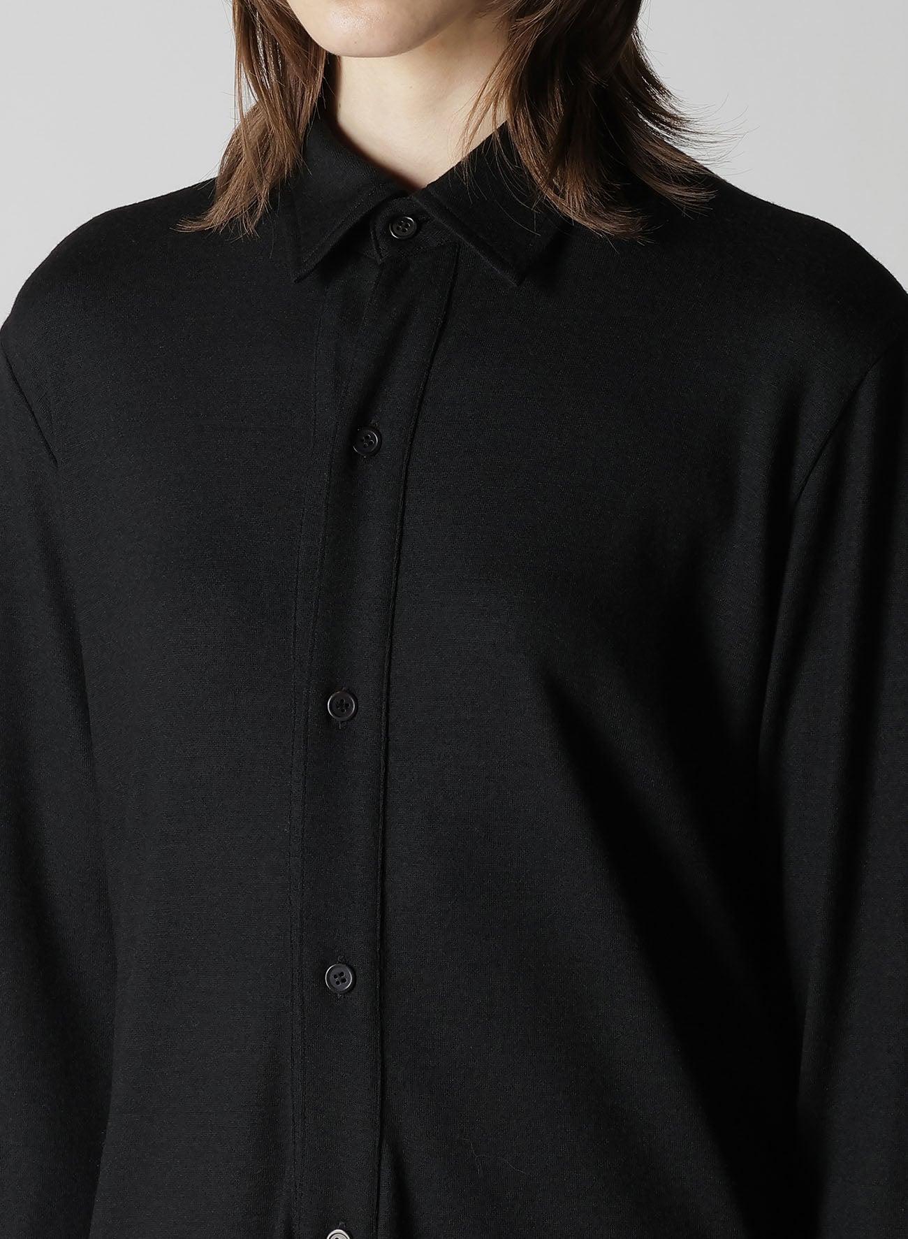 WASHABLE WOOL DRAPED SHIRT DRESS