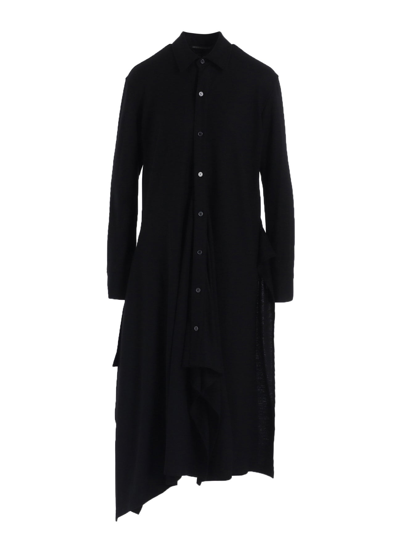 WASHABLE WOOL DRAPED SHIRT DRESS
