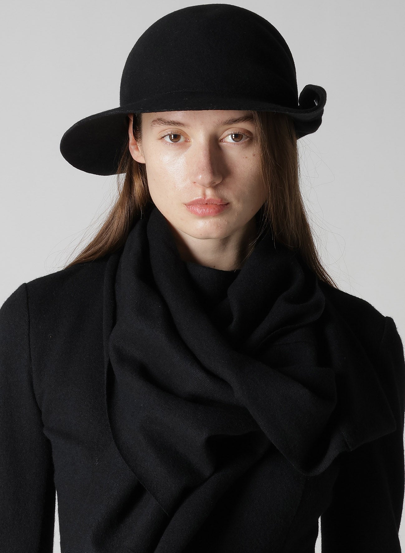 HAT MATERIAL BK DRAPED FADORA