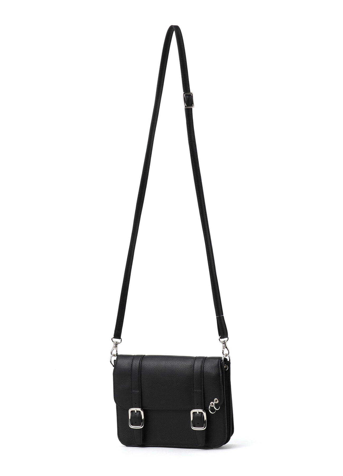 SHRINKED LEATHER FLAP MINI SHOULDER BAG