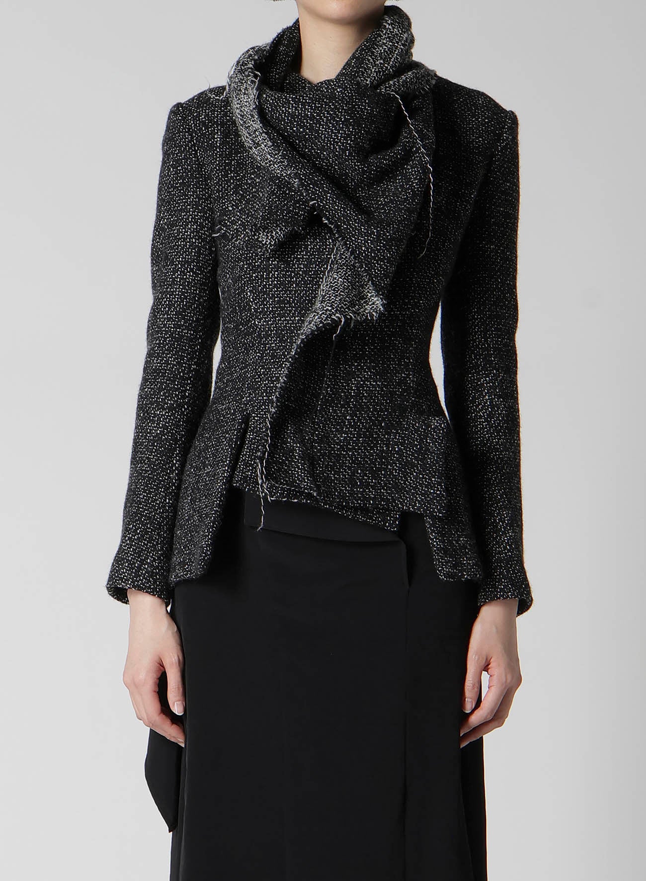 HANDMADE TWEED STOLE DETAIL JACKET