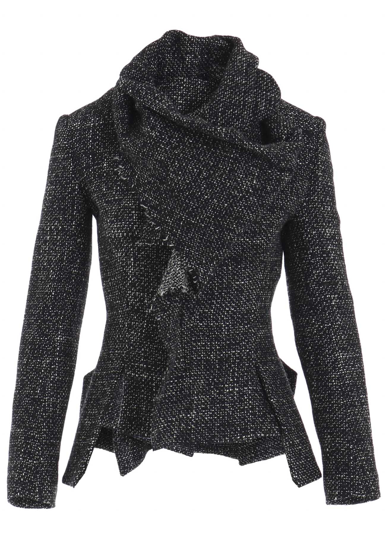 HANDMADE TWEED STOLE DETAIL JACKET