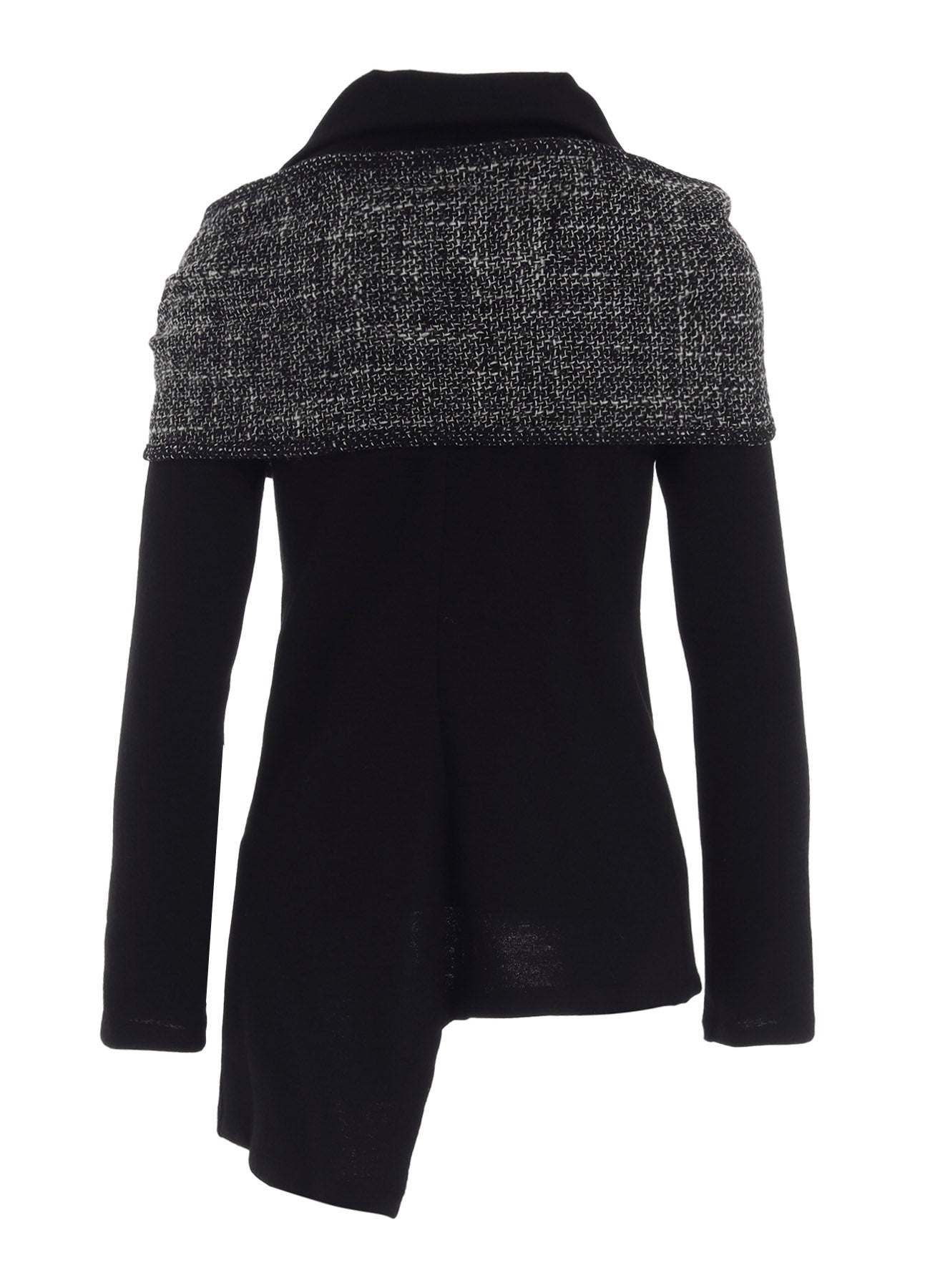 SOFT WOLLEN 1/14 FABRIC COMBI O COLLAR JACKET