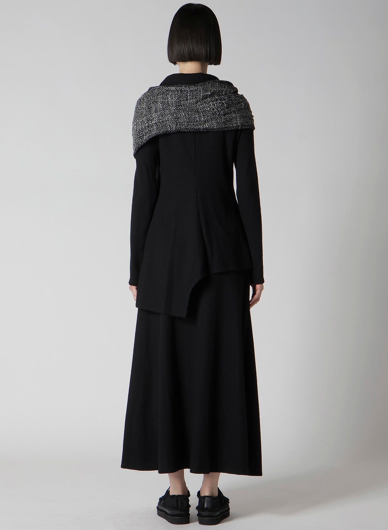 SOFT WOLLEN 1/14 FABRIC COMBI O COLLAR JACKET
