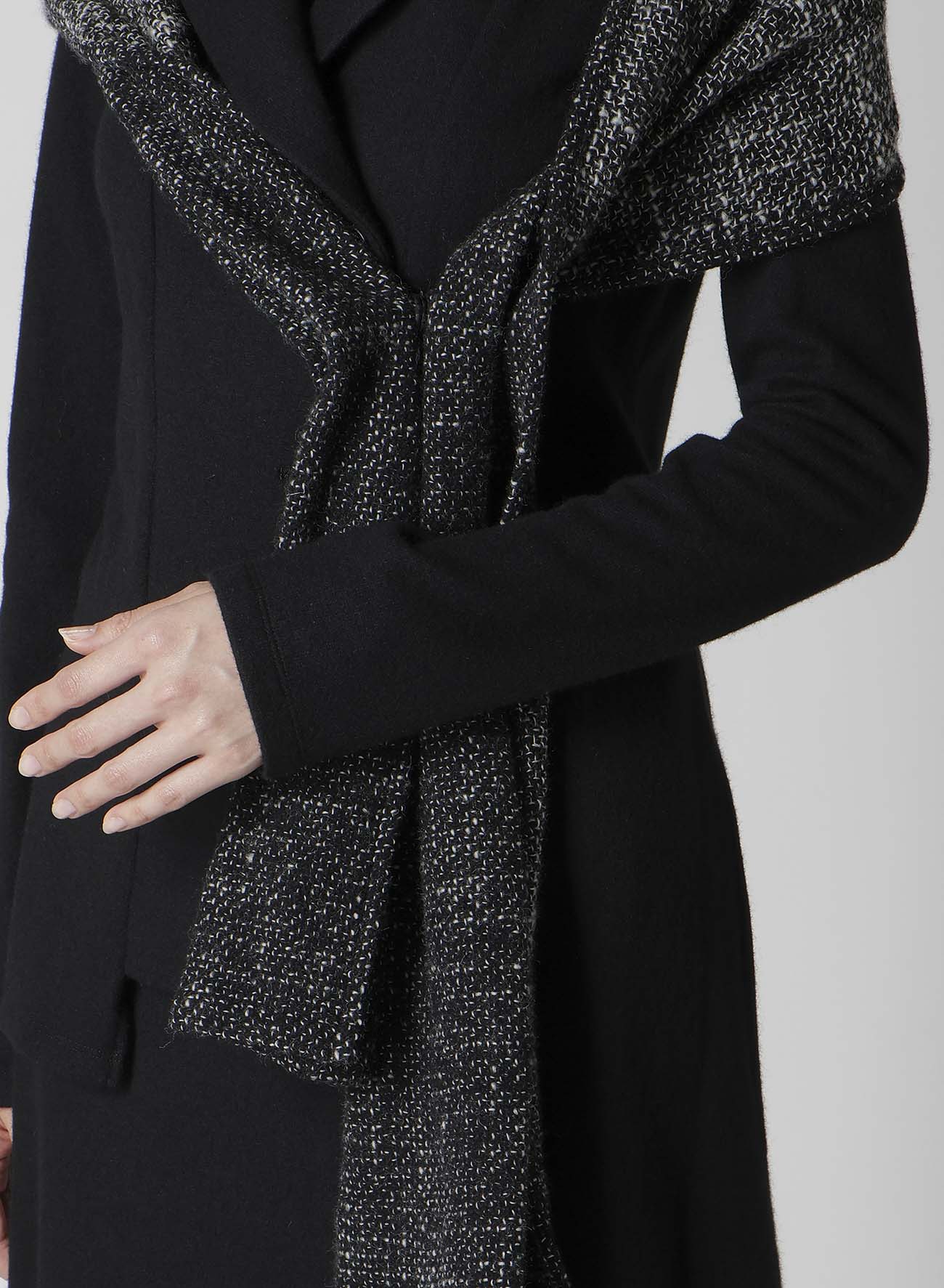 SOFT WOLLEN 1/14 FABRIC COMBI O COLLAR JACKET