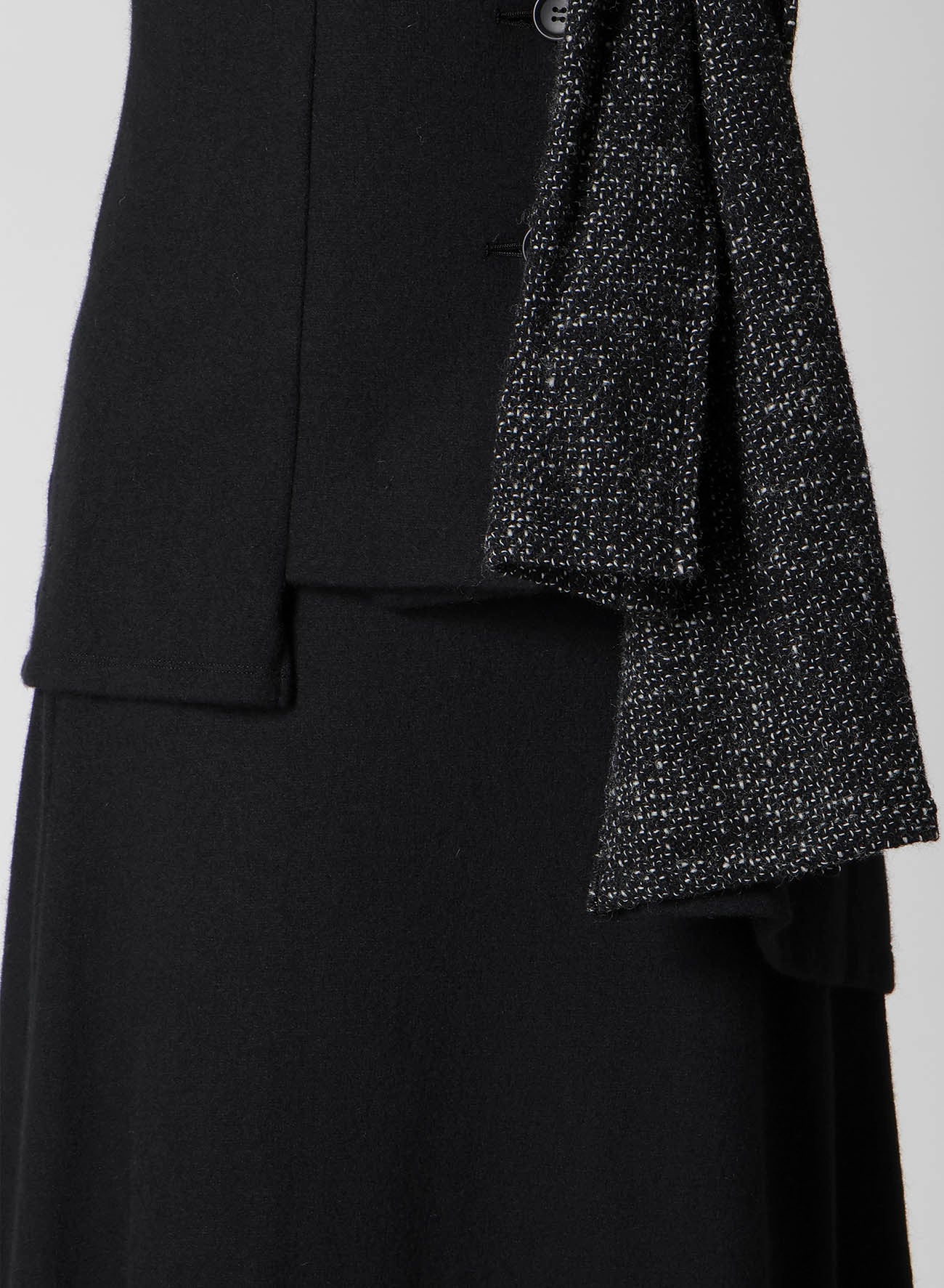 SOFT WOLLEN 1/14 FABRIC COMBI O COLLAR JACKET