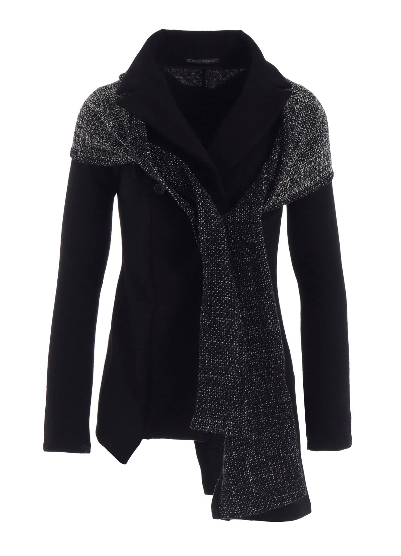 SOFT WOLLEN 1/14 FABRIC COMBI O COLLAR JACKET