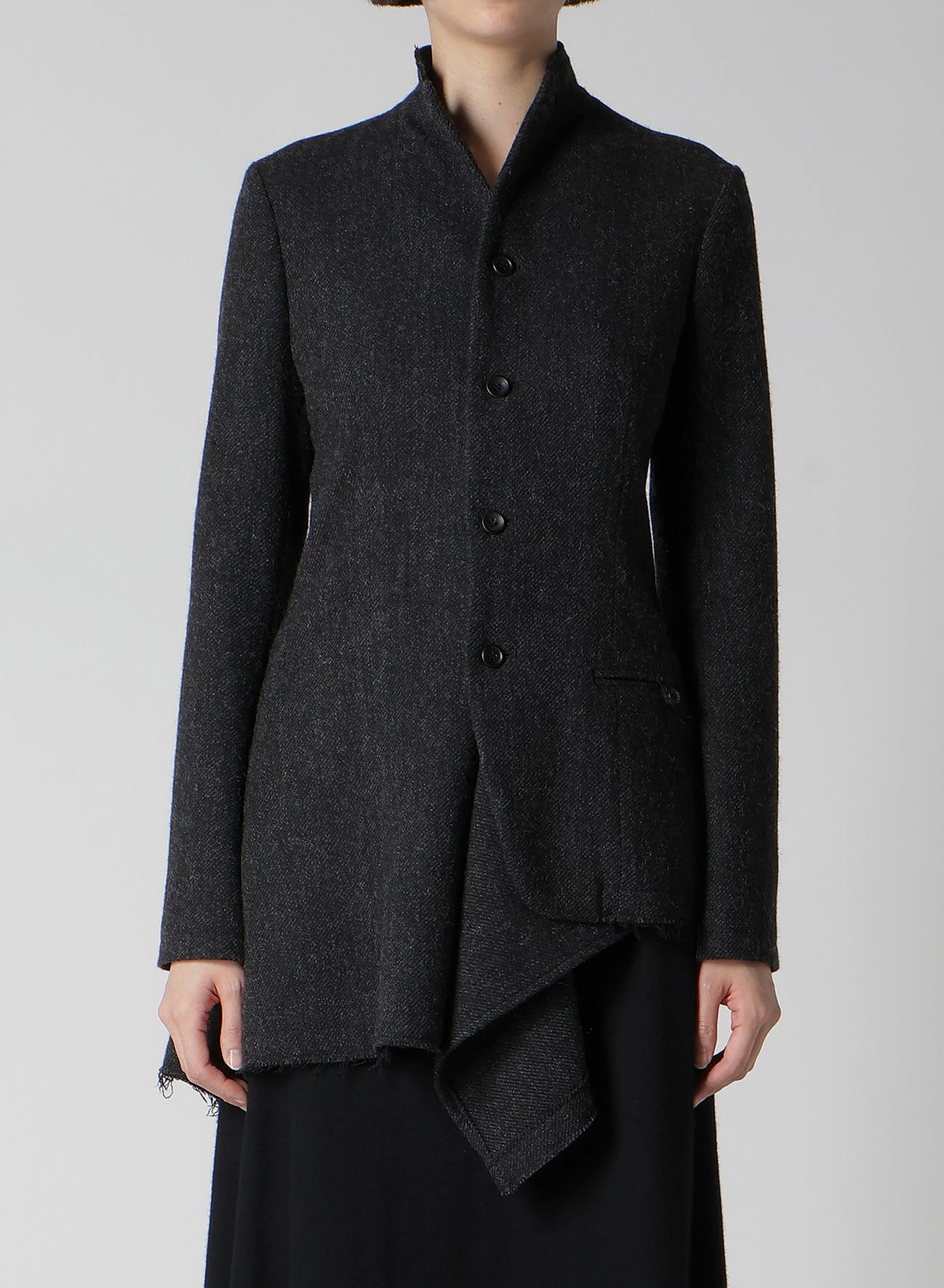 TWEED CLOTH R LONG STAND C JACKET