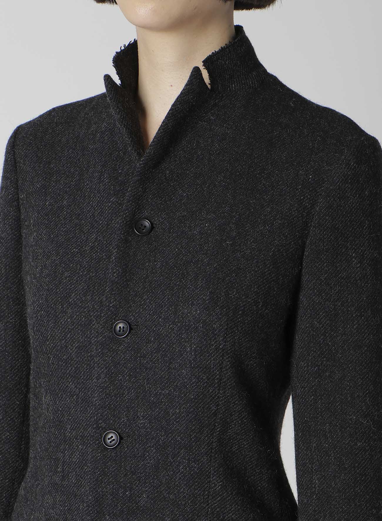 TWEED CLOTH R LONG STAND C JACKET