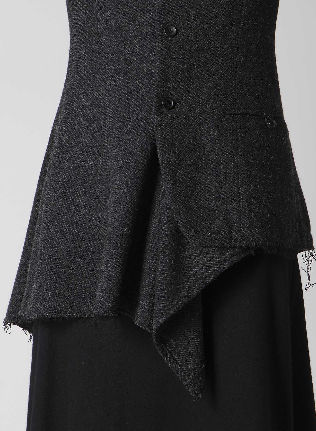 TWEED CLOTH R LONG STAND C JACKET
