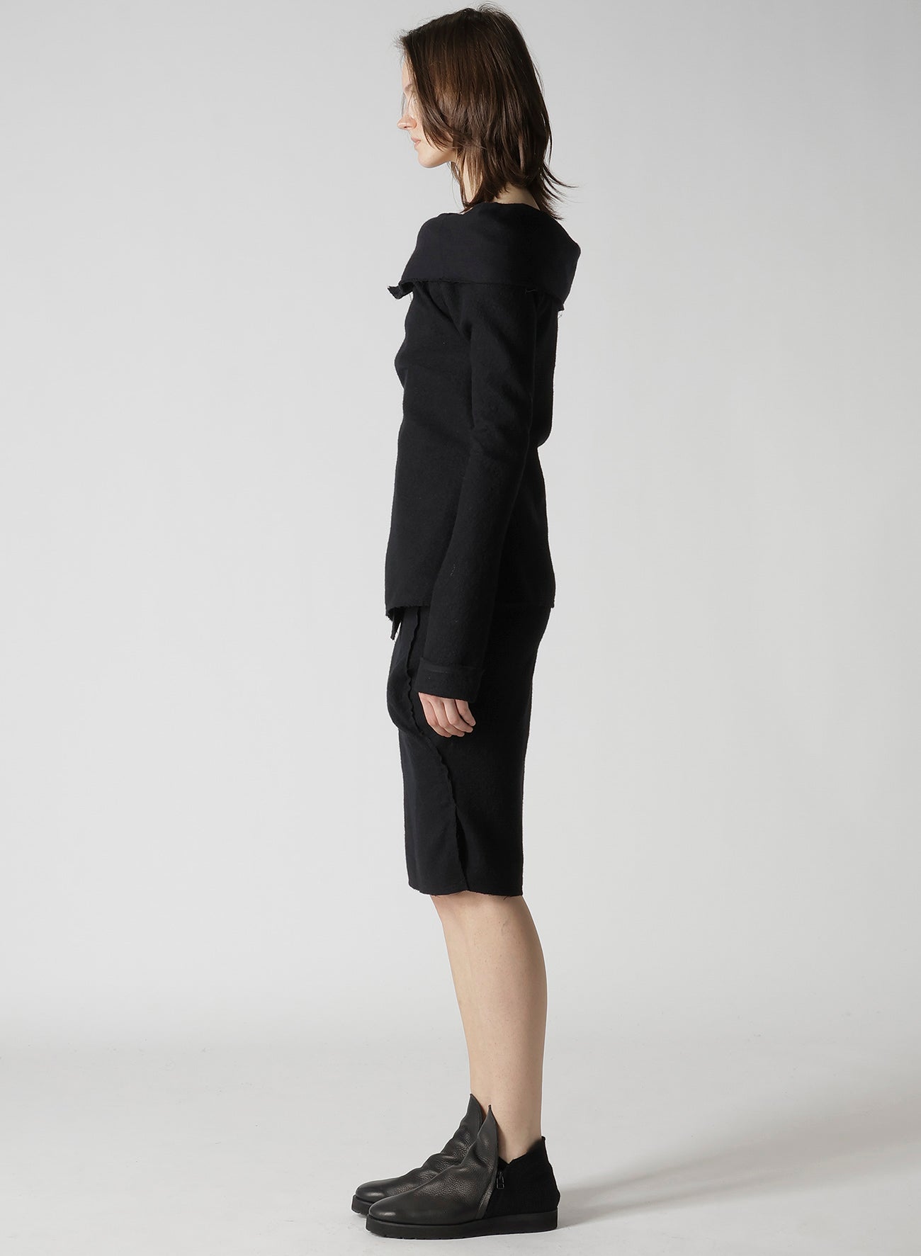 SHRINKED WOOL SERGE TULIP JACKET