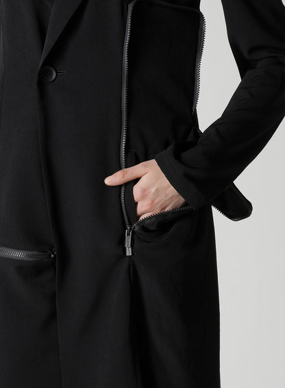 TA/PE CREPE DE CHINE ZIP DETAIL JACKET