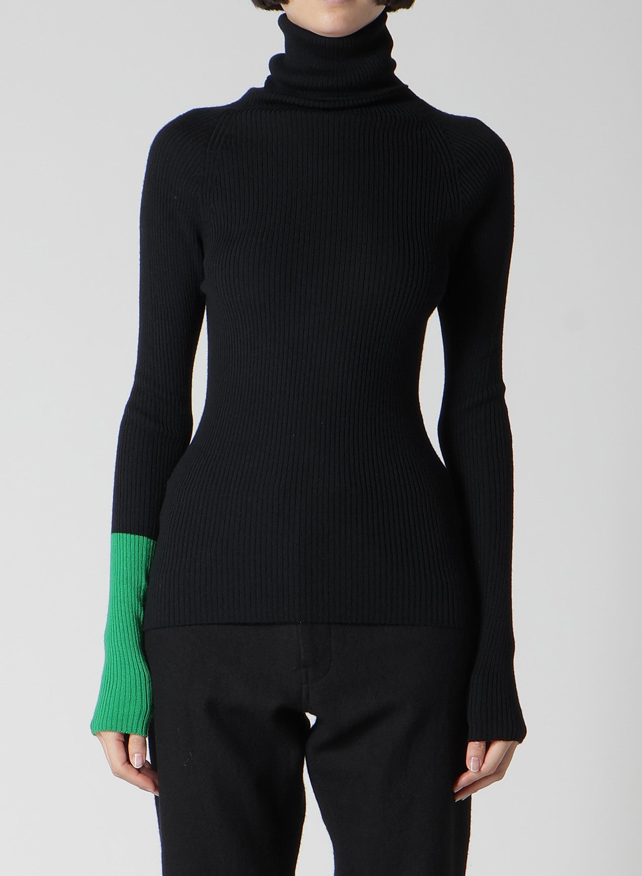RIB COLOR COMBI HIGH NECK PO