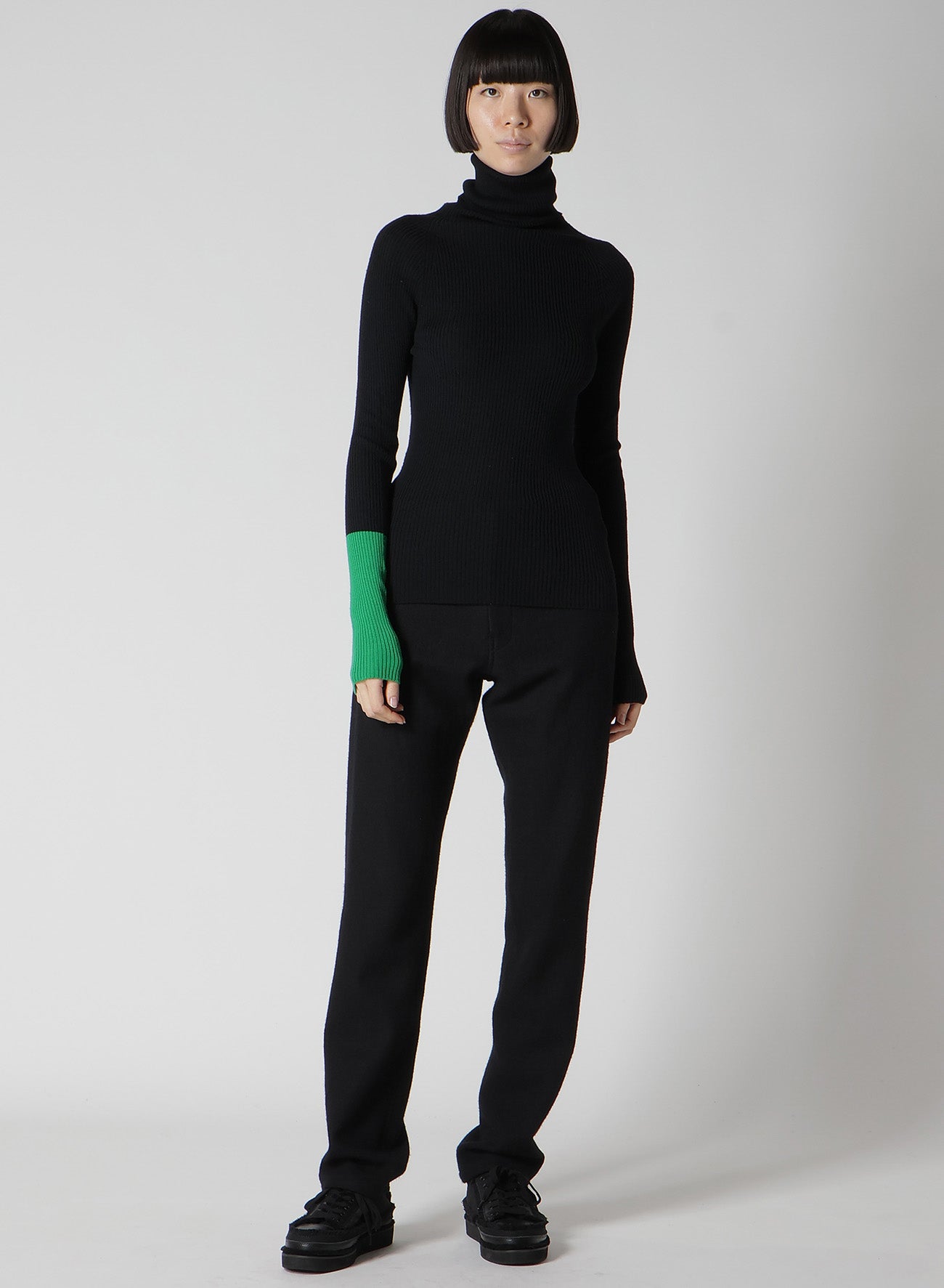 RIB COLOR COMBI HIGH NECK PO