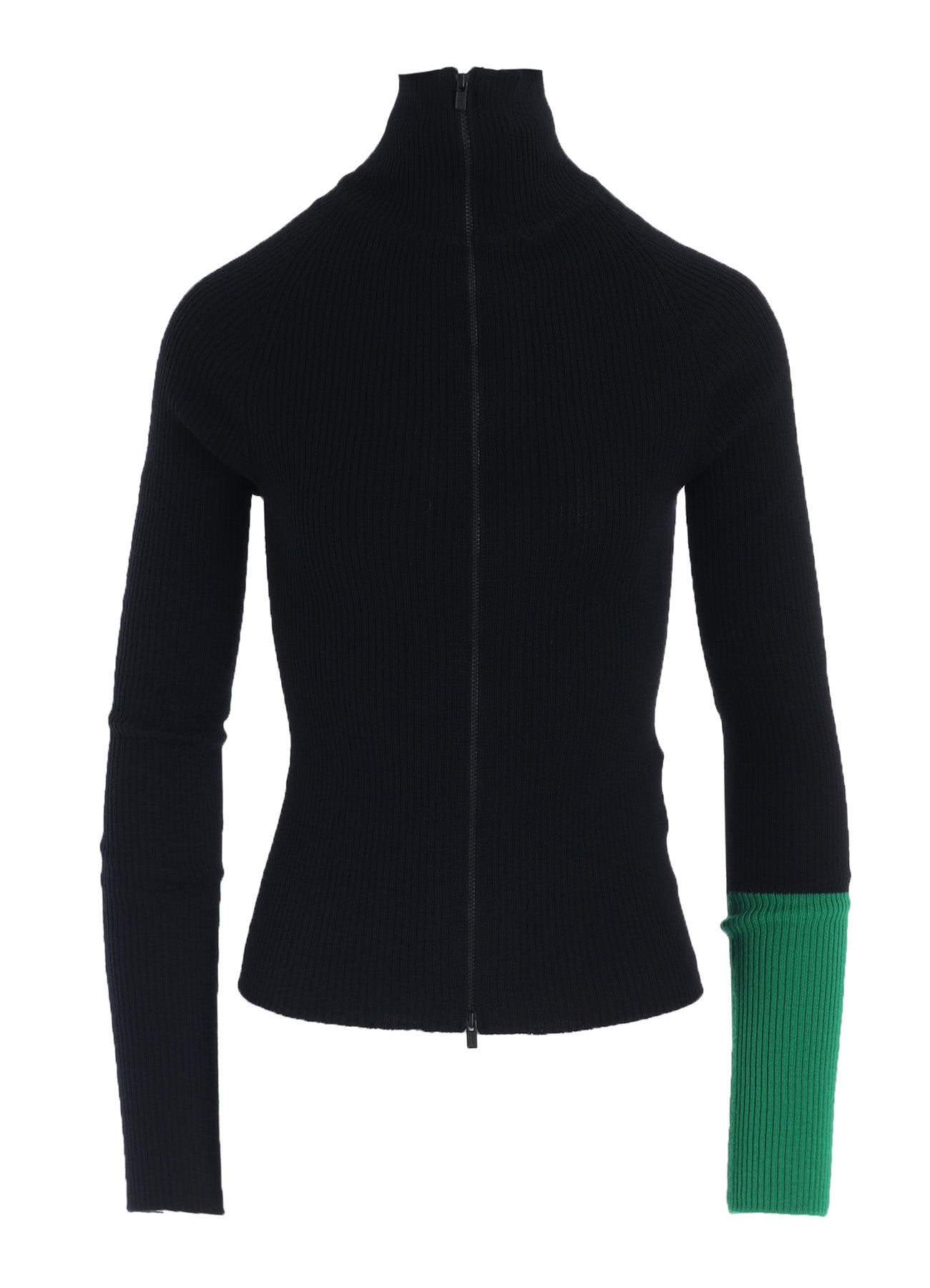 RIB COLOR COMBI HIGH NECK ZIP CD