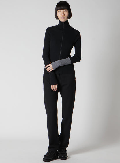 RIB COLOR COMBI HIGH NECK ZIP CD