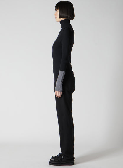 RIB COLOR COMBI HIGH NECK ZIP CD