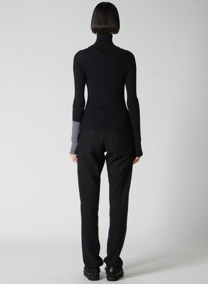 RIB COLOR COMBI HIGH NECK ZIP CD