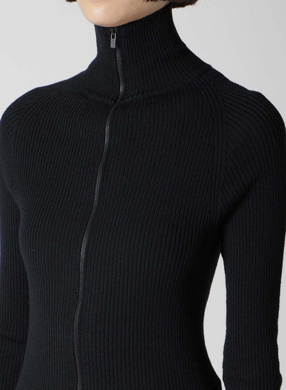 RIB COLOR COMBI HIGH NECK ZIP CD