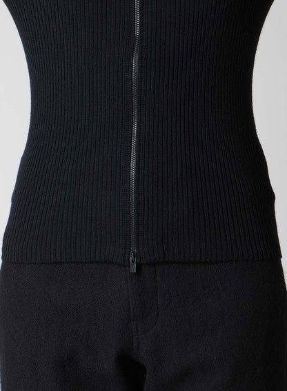 RIB COLOR COMBI HIGH NECK ZIP CD