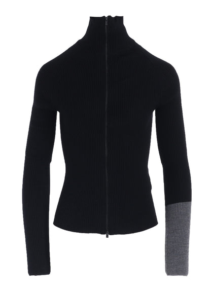 RIB COLOR COMBI HIGH NECK ZIP CD