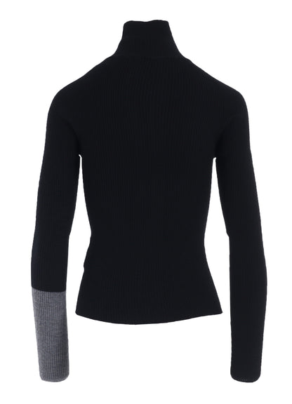 RIB COLOR COMBI HIGH NECK ZIP CD