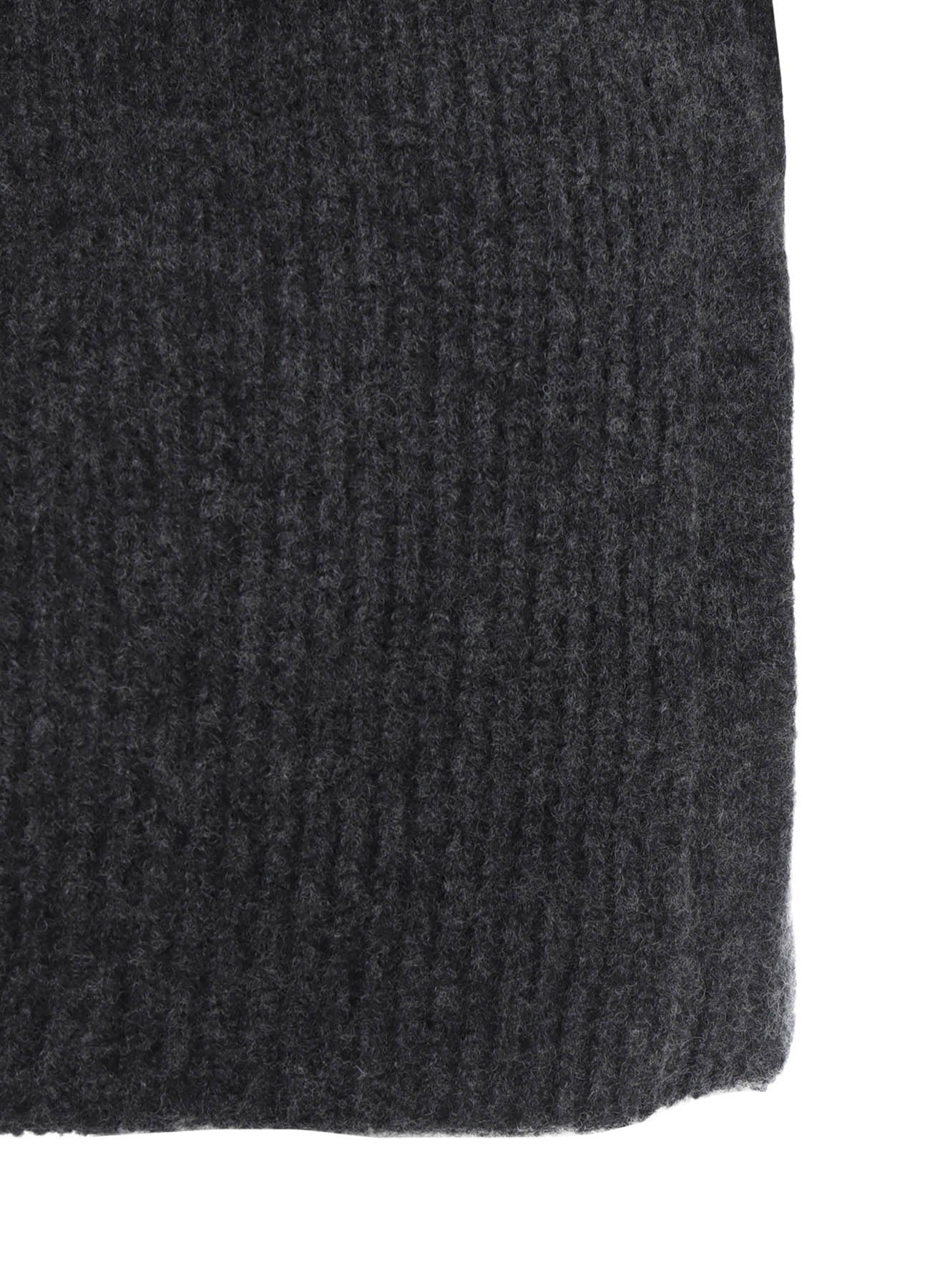 5G3P PLAIN STITCH 1x1 RIB BIG HIGH NECK ZIP CARDIGAN