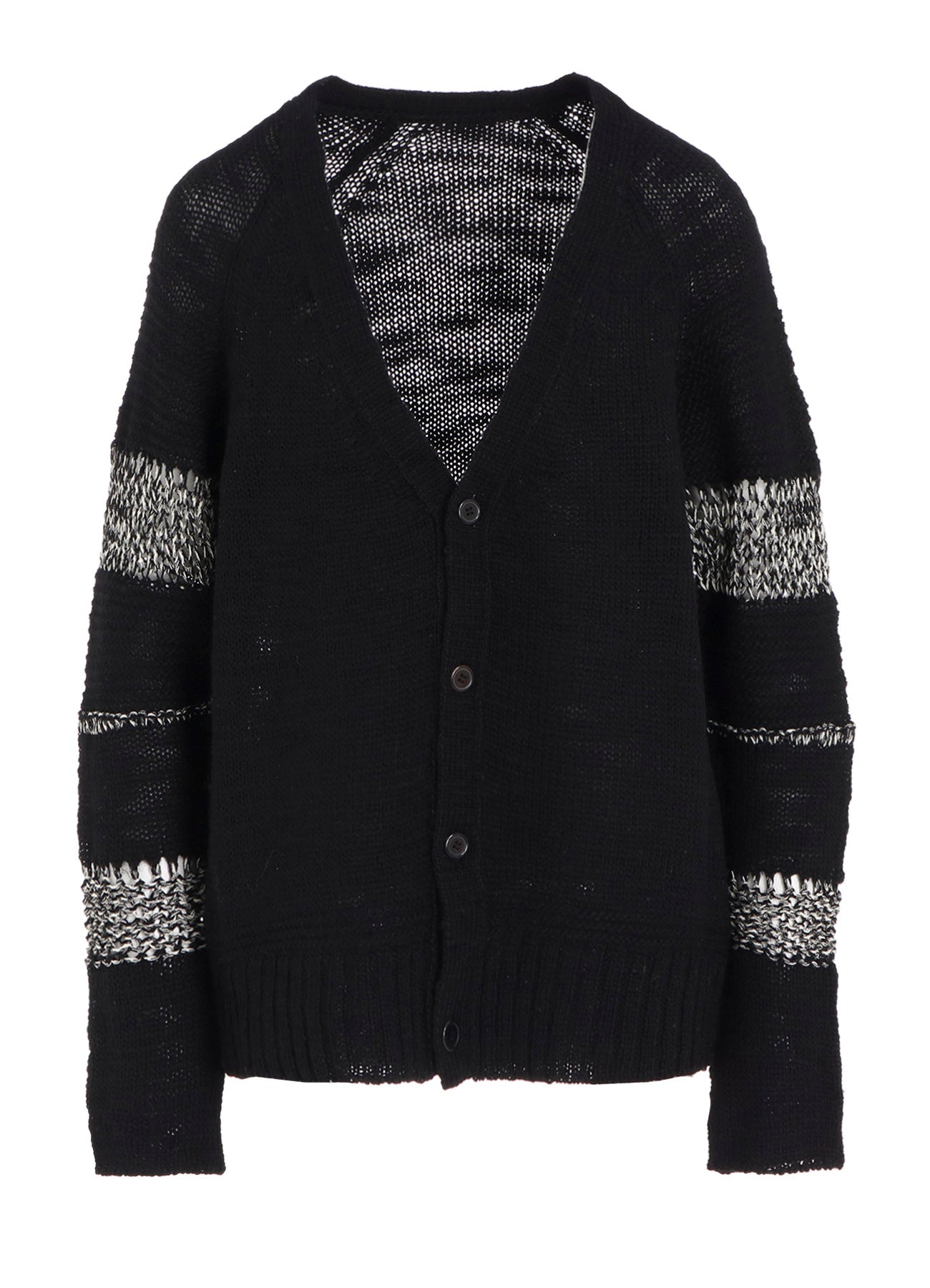 PLAIN STITCH COLOR COMBI V NECK CARDIGAN
